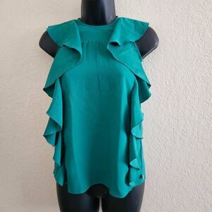 Kate Spade Emerald Green Flutter Blouse